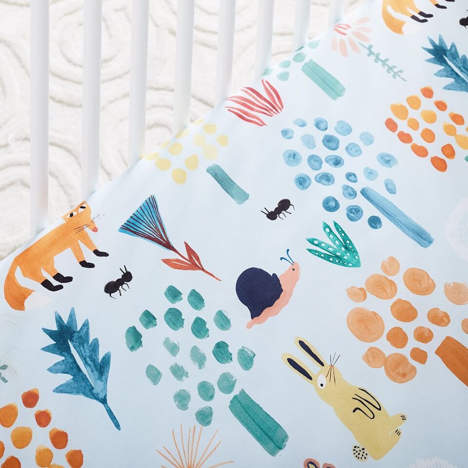 Organic Woodland Cot Fitted Sheet Multi West Elm Australia